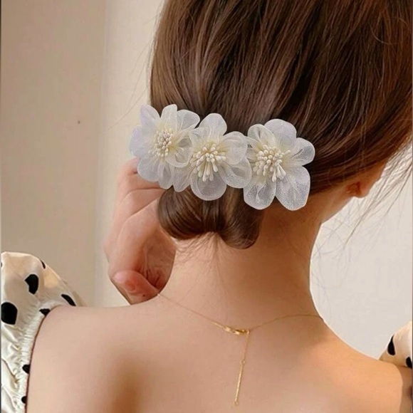 Accessories - Dainty Flower Updo Bun Maker Floral Bun Holder Boho Bridal Flower Hair